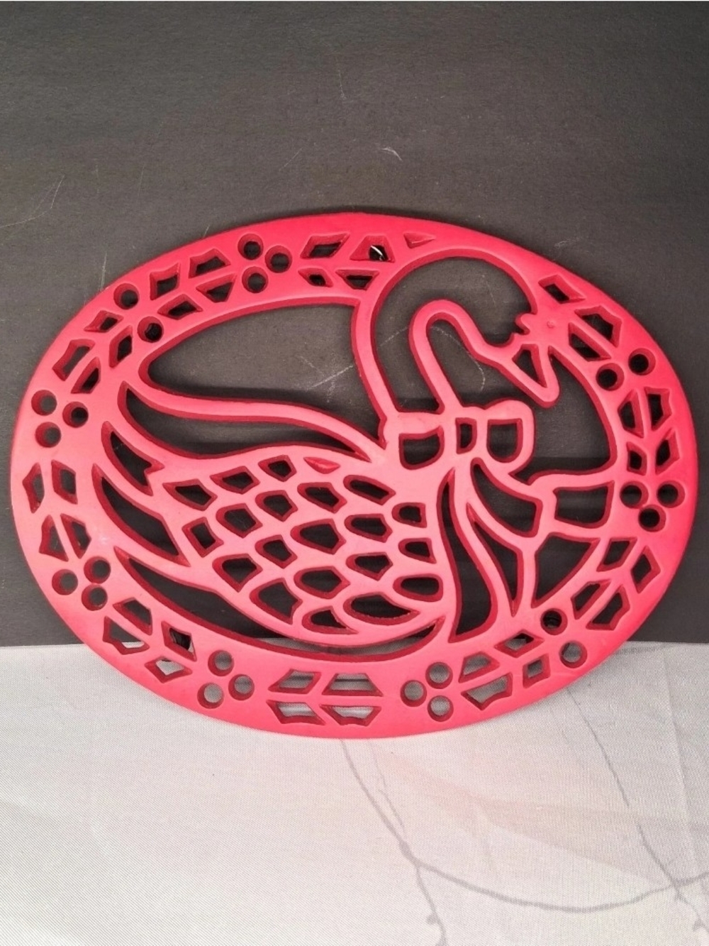 Vintage Avon Country Treasure Red Goose Cast Iron Trivet/ Wall Hanging